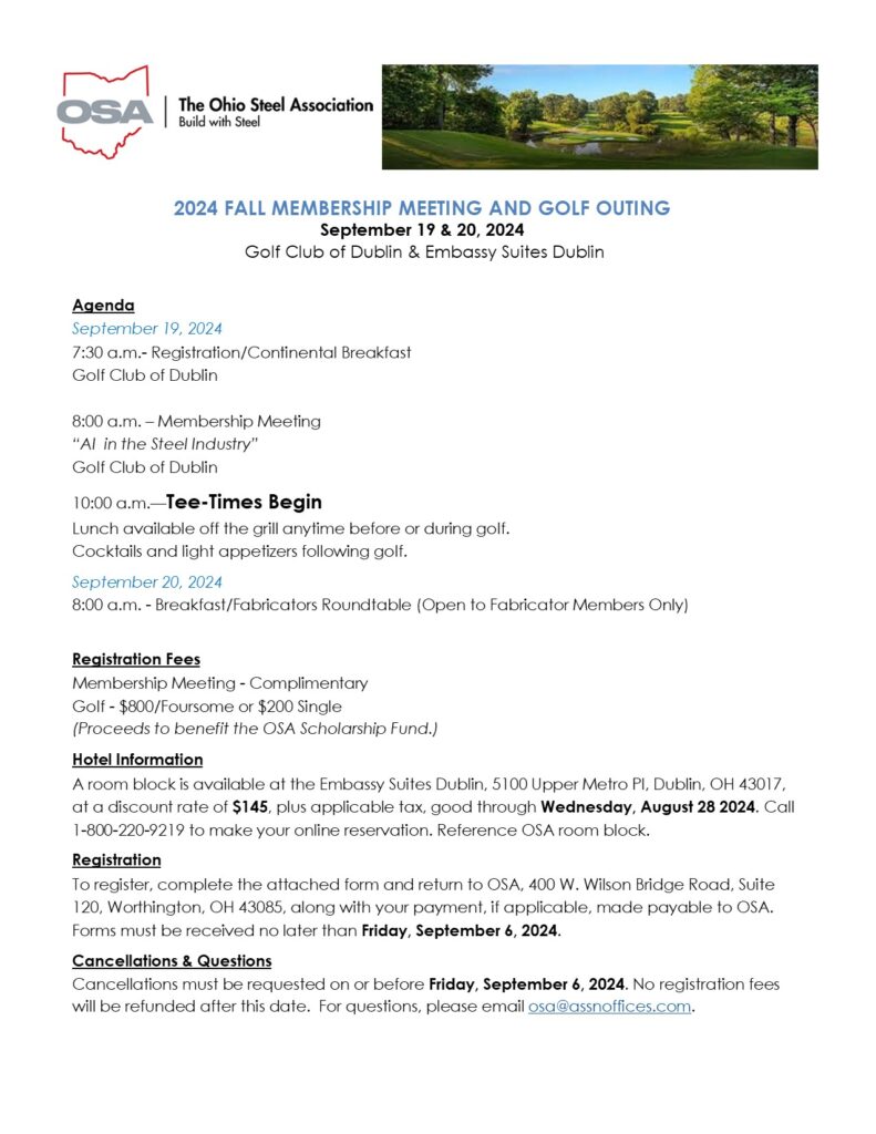 2024 Fall Meeting and Golf Outing Announcement
